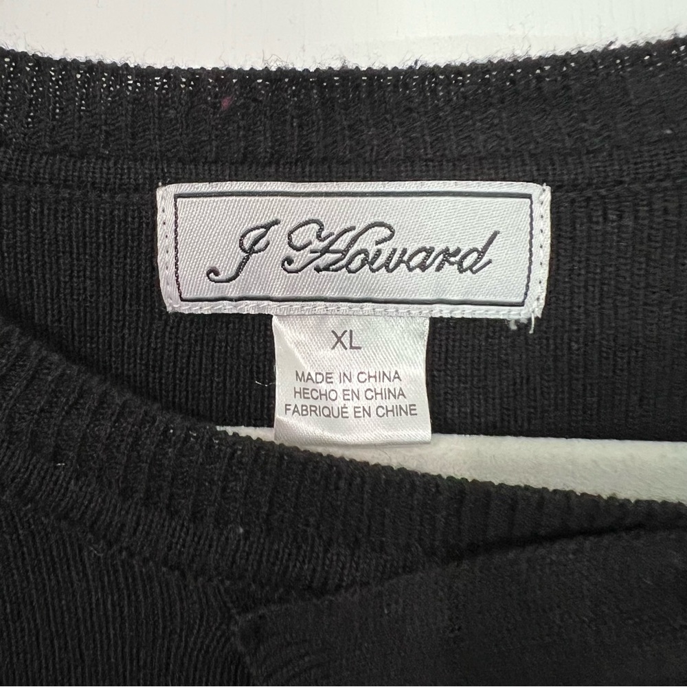 Vintage Jessica Howard Black Long Sleeve Knit Midi Dress with Bow Detail - Picture 4 of 7